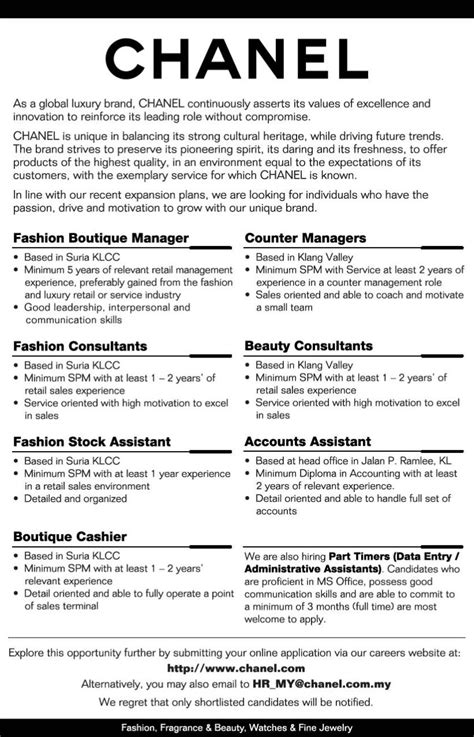 atelier head chanel salary|chanel job description.